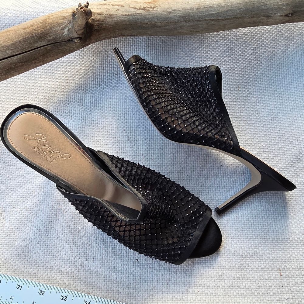 Jewel Badgley Mischka Mesh Jewel Mules